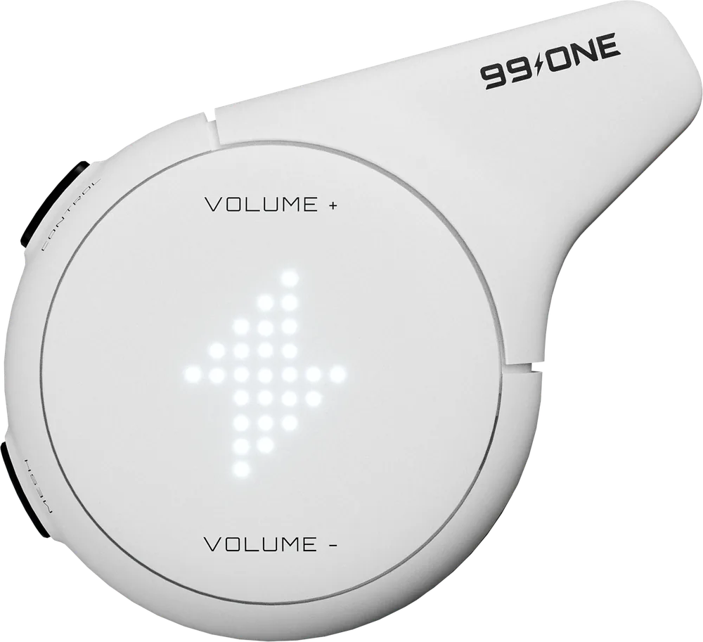 99ONE Rogue in Jet White, front face with the bolt lit